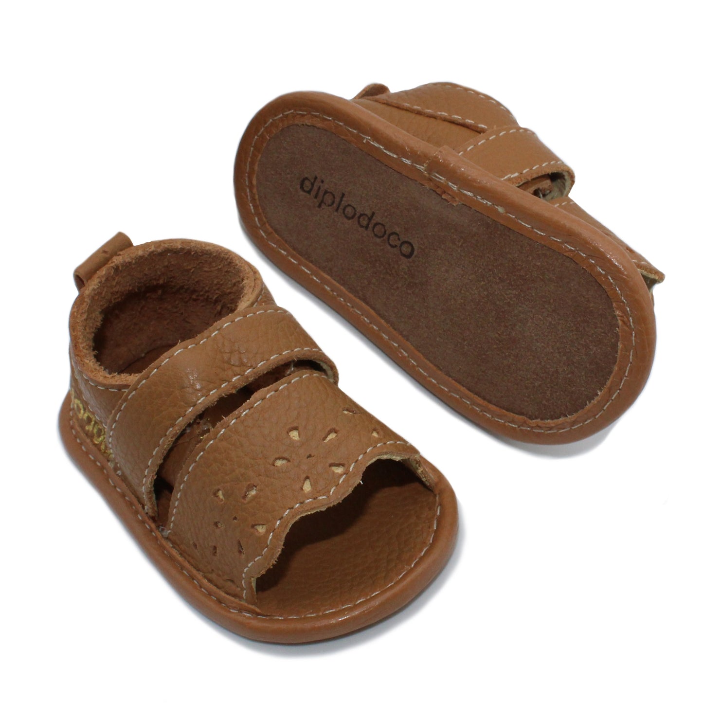 Sandália Bebê Jardim Caramelo - Linha Baby