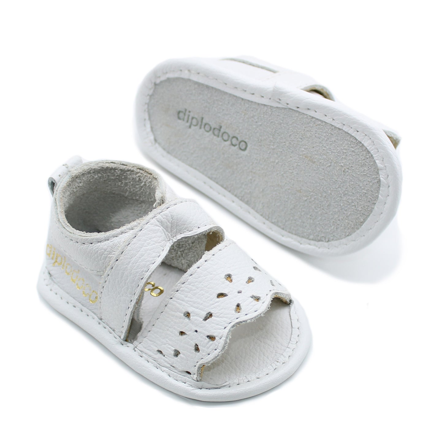 Sandália Bebê Jardim Branco - Linha Baby